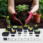 RooTrimmer 5 Pack Planting Pots Moving Trays for 3 inch(2.7 inch for Exact) Square Nursery Pots, 24 Cell Pots Carrier Holders(White) - Image 6