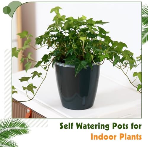 Self-Watering Pots for Indoor Plants, 16-Pack Self Watering Planter with Drainage Holes, Small African Violet Pots with Water Indicator, 10-Pack 5''/6-Pack 6.7'' Orchid Pot, Black - Image 5