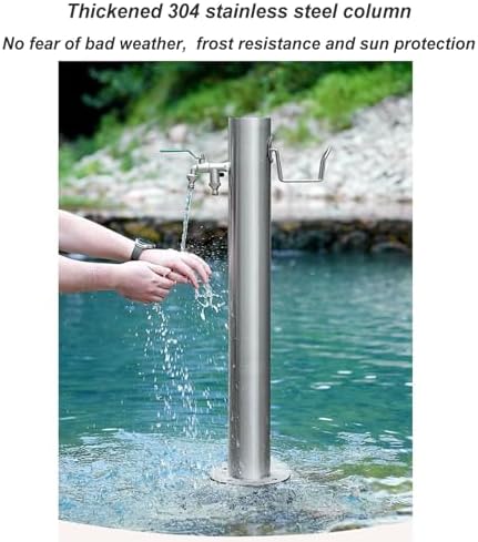 Freestanding Stainless Steel Garden Water Column - Durable Outdoor Hose Stand for Irrigation & Washing, Floor Mounted Water Tap, Stylish Metal Fountain Yard Hydrant - Image 5