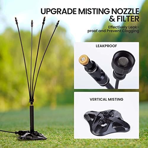 Standing Misters for Outside Patio: Portable Misting System for Cooling Outdoor - 26.5Ft Stand Misting Line with 31.5 Inch Height Water Mister for Yard Garden BBQ Party Pool Water Playing Sprinklers - Image 2