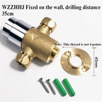 Heavy-duty self-closing shower valve, chrome-plated brass shower controller, wall-mounted shower faucet, suitable for gyms, swimming pools, schools and public facilities (Surface mounted 90 degrees) - Image 6