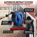 Fuel Hose Reel 3/4" x 50', Spring-Driven Retractable Diesel Reel - Image 3