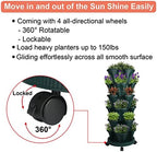 GameXcel Vertical Planter Tower - 6 Tier Stackable Garden Planters with Wheels and Tools Plant Pots for Strawberry Herb Flower and Vegetable Indoor Outdoor Use Green - Image 6