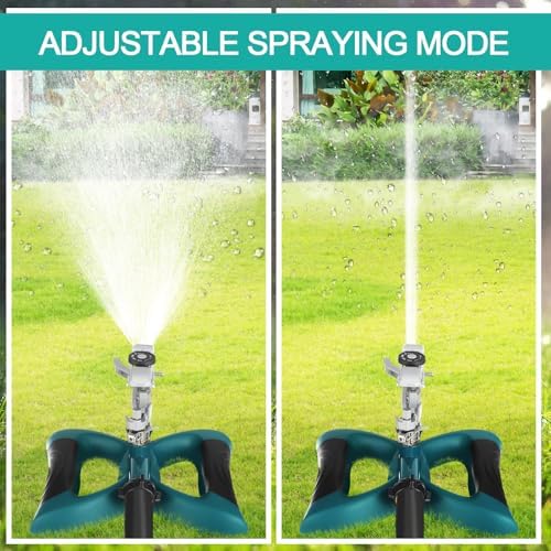 Jingmore Lawn Impact Sprinkler Heavy Duty Rotating Adjustable Pulsating Water Sprinkler Head with Metal Base, Adjustable Spraying Area and Distance for Garden Lawn Yard Irrigation(Blue,3 Packs) - Image 6