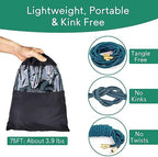 Expandable Garden Hose 75 ft, 2026 Upgraded Flexible Water Hose 75ft with 10 Function Spray Nozzle, 3/4" Leakpoof Solid Brass Fittings, Expanding Double Latex Core, Lightweight, No Kink, No Tangle - Image 6