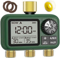 Water Timer for Outdoor Garden Hose, Sprinkler Timer for Garden Faucet with Auto/Manual/Rain Delay Mode, Sprinkler Irrigation Controller for Yard Lawn (3 Zones Brass Inlet & Outlet) by XinFutureSprinklerTimer