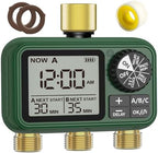 Water Timer for Outdoor Garden Hose, Sprinkler Timer for Garden Faucet with Auto/Manual/Rain Delay Mode, Sprinkler Irrigation Controller for Yard Lawn (3 Zones Brass Inlet & Outlet) by XinFutureSprinklerTimer