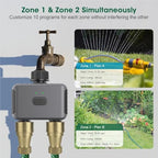 Irrigation Controller Automatic Water Timer Dual Hose Garden Irrigation Watering System Faucet Sprinkler Programmer Support IPX5 - Image 4