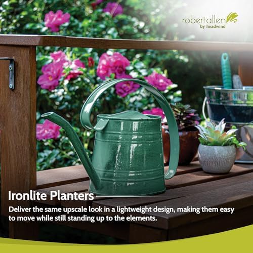 Headwind Danbury Small Watering Can, Indoor Plants Metal Watering Can with Long Spout, 0.5 Gallon Vintage Powder-Coated Steel Plant Watering Can, Indoor & Outdoor – Surf Light Blue - Image 4