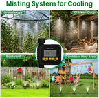 Misters for Outside Patio with Timer, 33FT/10M Chicken Coop Misting System for Cooling with 8 Brass Nozzles, Outdoor Mister for Patio Backyard Garden Greenhouse Livestock - Image 2