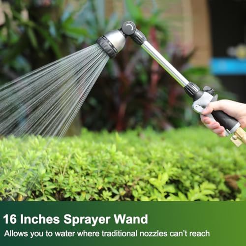 FANHAO Metal Hose Sprayer with 8 Spray Patterns+16 Inches Metal Watering Wand - Image 6