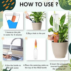Ziliny 12 Pack Terracotta Watering Spikes Devices, Plant Self Watering Spikes with 25 oz Plastic Wine Bottles, Slow Release Vacation Insert Plant Waterer Devices for Indoor Outdoor - Image 4
