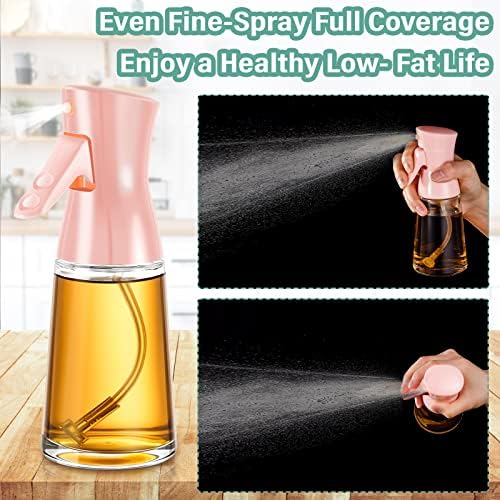 Lallisa 4 Pcs Oil Sprayer for Cooking 180 ml Glass Olive Mister Oil Dispenser Bottle for Kitchen Vinegar Spritzer for Air Fryer Gadgets Making Baking Frying Bbq Salad Accessories - Image 2