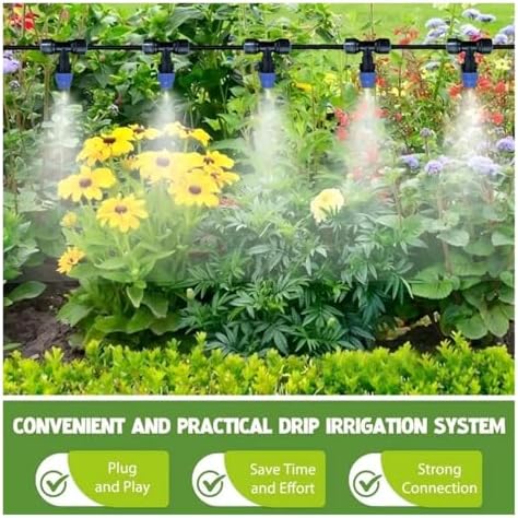 Garden Supplies Adjustable 1/4" Irrigation Misting Dripper 360degree Sprinkler Drip Watering Tool 4/7mm Hose Garden Yard Nozzle(5 PCS) - Image 7