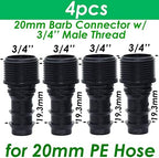 Garden 4PCS Thread Connector to Barb, PE Hose Adapter Drip Irrigation Watering System (Color : SPL11-226-20MM-4PCS) - Image 2
