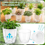 Self Watering Plant Pots, 3.5'', Transparent White, 36 Pcs - Image 4