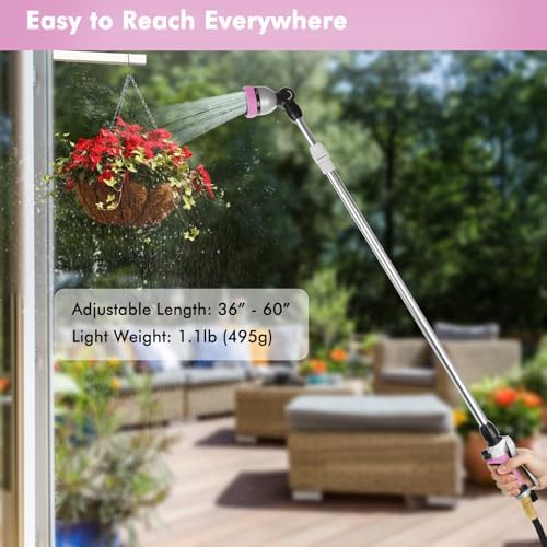RESTMO Long Telescopic Watering Wand for Garden Hose, 36”-60” Garden Wand - Image 5