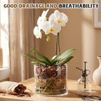 6 Inch Clear Acrylic Orchid Planter Pot with 360° Round Holes & Tray - Image 5
