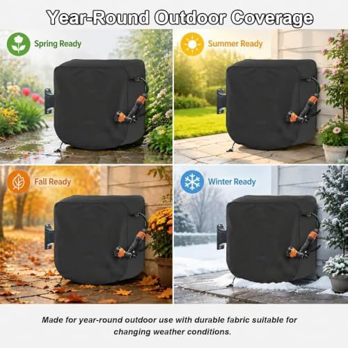 Hose Reel Cover for Gorilla GRS-150H 2021, Garden Wall Mounted Hose Storage Cover, Waterproof Portable Hose Protector with Drawstring, Daily outdoor protection,Grey - Image 3