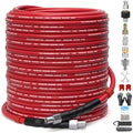 Sewer Jetter Kit for Pressure Washer – 200ft Water Jet Drain Cleaning Hose 5800PSI 1/4 Inch NPT Corner with Sewer Cleaning Tool High Pressure Nozzles and Spanner Waterproof Tape by TUTULUCK