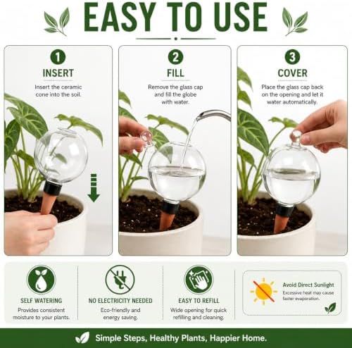 26oz EX-Large Self Watering Globes with Cover (6 PCS) - Image 4