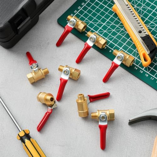 Lasnten 12 Pcs 1/8 Inch Heavy Duty Brass Npt Ball Valve Shut off Switch - Image 2
