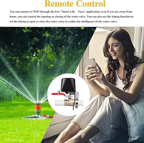 Jinvoo WiFi Smart Valve, Water Shut-Off Controller, Sprinkler controllerr, Smart Irrigation Controller, Compatible with Alexa, Google, Smart Life APP Control, No Hub Required (2 Pack) - Image 6