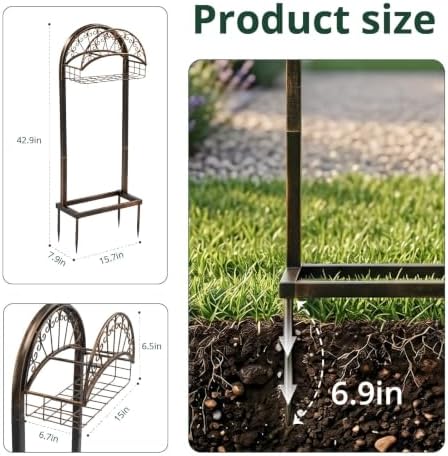 Heavy Duty Garden Hose Holder Stand, Freestanding Detachable with 4 Anchor Spikes, Storage Basket, Rustproof Steel, for Yard Lawn Patio - Image 5