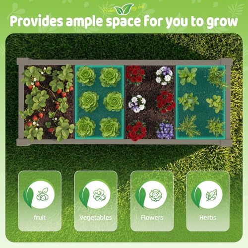 Vixzen Raised Garden Bed Outdoor,Reinforced Large Planter Box with Wheels & Storage Shelf,Mobile Planter Bed Box for Backyard, Patio, Balcony (Light Brown, 21Gal（43.31"×17.72"×33.66"）) - Image 3