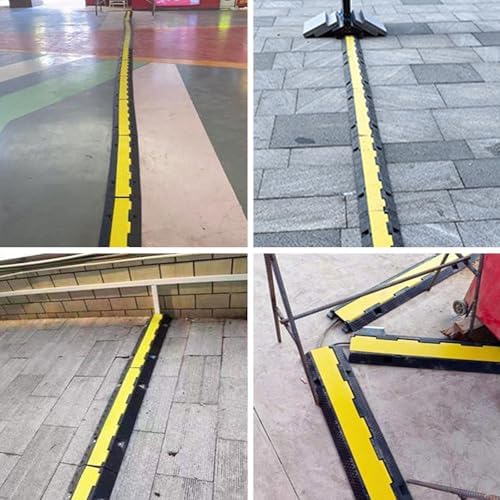 Cable Protector Ramp, Hose Protector Ramp with Flip-Open Top Cover, Modular Cable Ramps Rubber and Plastic, 1102 Lbs Load Capacity(100 * 58 * 12cm/39 * 23 * 5in) - Image 7