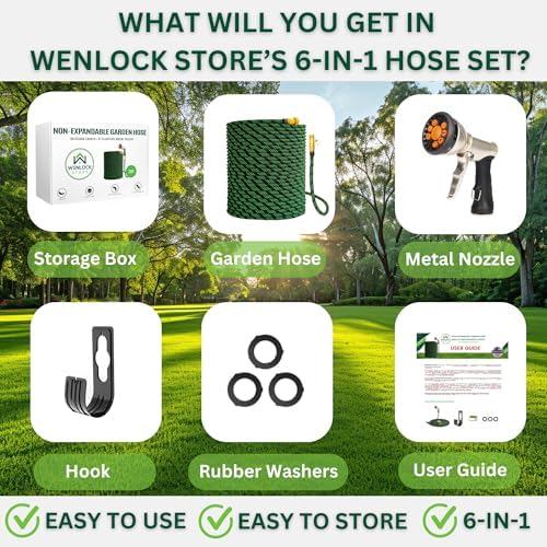 Garden Hose 75 ft, Lightweight, Sturdy Metal Nozzle 9 Spray, Heavy Duty, Leakproof Flexible Water Hose, Durable Multiple Layers, Solid Brass Connectors - Image 6