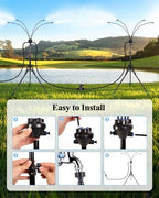 Rafow Standing Misters for Outside Patio - Adjustable Height 3.6-5.2FT Misting System Line 26.5FT Portable Water Misters for Cooling Outdoor with Tripod Base Stand Mister for Backyard Pool BBQ Party - Image 6