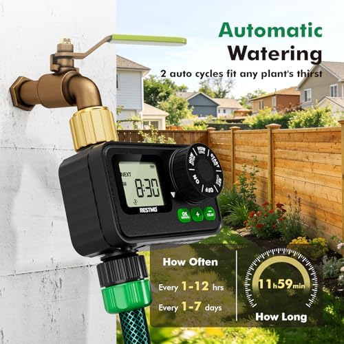 RESTMO Sprinkler Timer for Outdoor Hose Faucet, Programmable Water Timer - Image 2