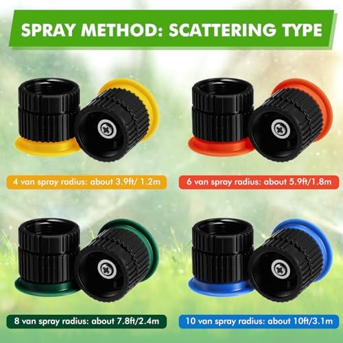 Honoson 16 Pcs Sprinkler Heads Replacement, 4/6/8/10 Van, Multicolor - Image 4
