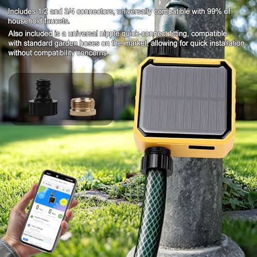 WiFi Water Timer, Smart Solar Irrigation Controller, Programmable Sprinkler Timer with Rain Delay & Manual Override, for Garden, Lawn & Yard Drip System - Image 6