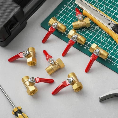 Lasnten 12 Pcs 3/8 Inch Heavy Duty Brass Npt Ball Valve Shut off Switch - Image 2