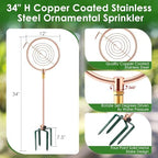 34" Ornamental Sprinkler, 360° Rotating, Circle Ring - Image 2