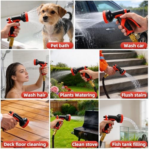 25FT Indoor Sink Hose Attachment for Faucet,7 Adapters for Watering - Image 4
