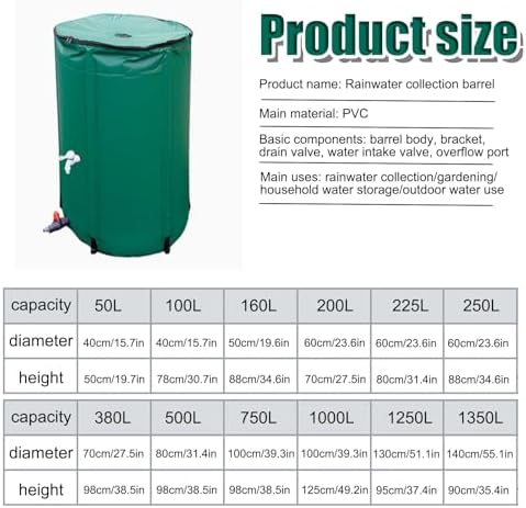Collapsible Rain Barrel，Foldable Rainwater Collection Barrel，Outdoor Rainwater Collection Barrel,Portable PVC Fluid Storage ，Rain Barrels，for Garden Outside Lawn(200L) - Image 2