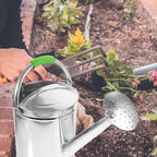 Vintage Stainless Steel Garden Watering Can 5l Silver Xmas - Image 6