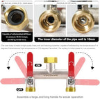 2 Way Hose Splitter, 3/4" GHT Brass Garden Hose Splitter (Red) - Image 3