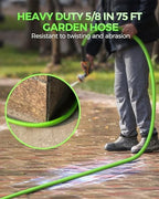 75 FT x 5/8″ Garden Hose, Lightweight Flexible Garden Water Hose with Swivel Handle, 200 PSI Working, 450 PSI Burst, All-Weather Outdoor Use, Heavy Duty Water Hose for for Lawn, Yard, G75GH06 - Image 2