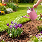 1.7 Gallon Pink Decorative Countryside Style Water Can with Removable Spout, Metal Watering Can for Garden Flower, Galvanized Watering Can for Outdoor Indoor Plants - Image 7