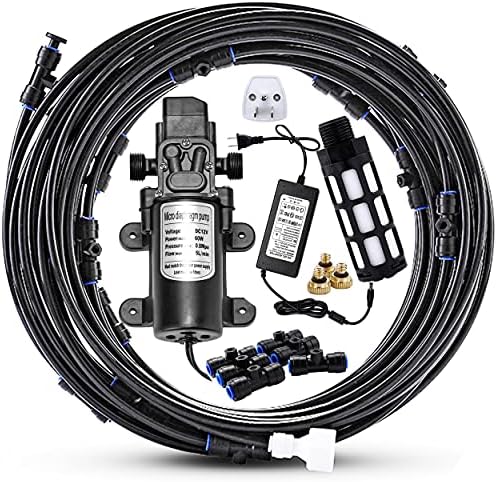 Outdoor Misting Cooling System with Pump Kit, 49.2FT(15M) Misting Line by Mornajina