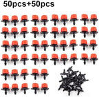 Adjustable Irrigation Drippers 4/7 pe Hose Water Sprinkler Micro Flow Dripper 8 Holes Drip Head Scattering Spray Garden Irrigation Nozzles self Watering kit(50 Sets) - Image 2