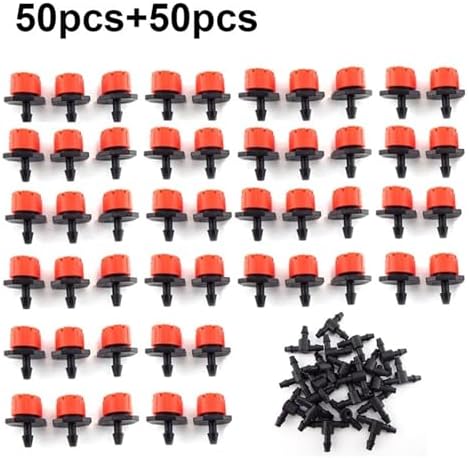Adjustable Irrigation Drippers 4/7 pe Hose Water Sprinkler Micro Flow Dripper 8 Holes Drip Head Scattering Spray Garden Irrigation Nozzles self Watering kit(50 Sets) - Image 2