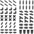 100Pcs 5/16 Inch Irrigation Tubing Fittings Kit (10Pcs×10Types), Locked Barbed Connectors for 5/16" ID-0.43" OD Drip Tubing, Include Couplings/Tees/Elbows/End Plugs/Four-Way by WOVSTNOV