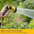FANHAO Heavy Duty Garden Hose Nozzle, Metal Hose Sprayer Easy Thumb Control - Image 2