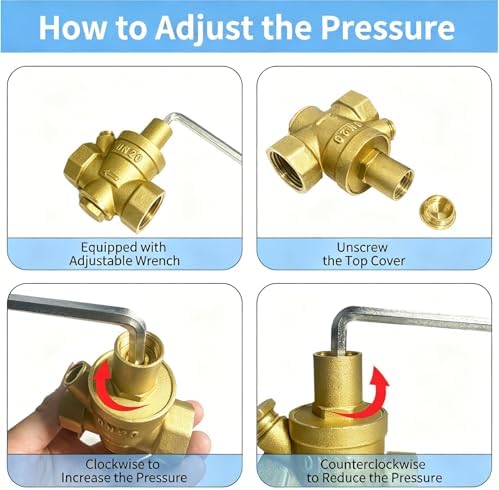 Water Pressure Reducing Valve, 3/4 Inch, 1-75 PSI - Image 3