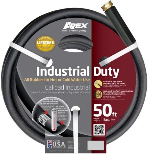 Apex, 8650-50, Commercial All Rubber Hot and Cold Water Hose, 5/8-Inch-by-50-Foot by TeknorApex